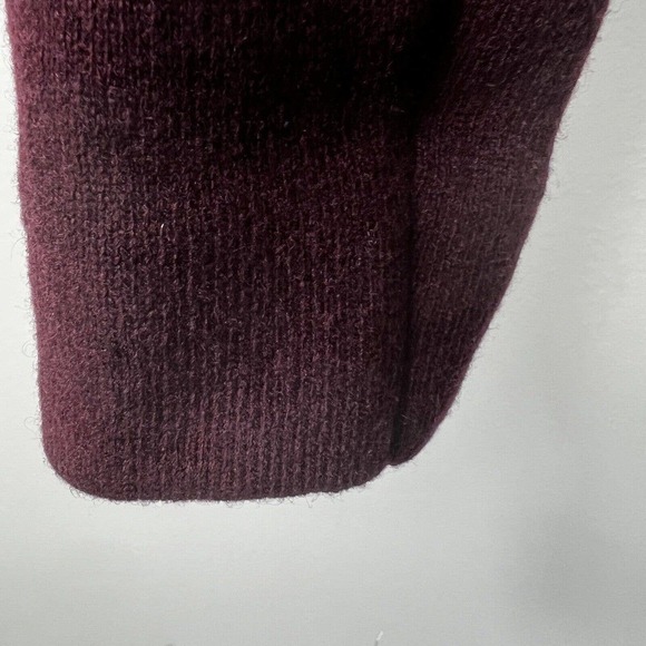 Ann Taylor Loft Maroon Gray Wool Blend Open Cardigan XS Sweater Jacket - Picture 11 of 14